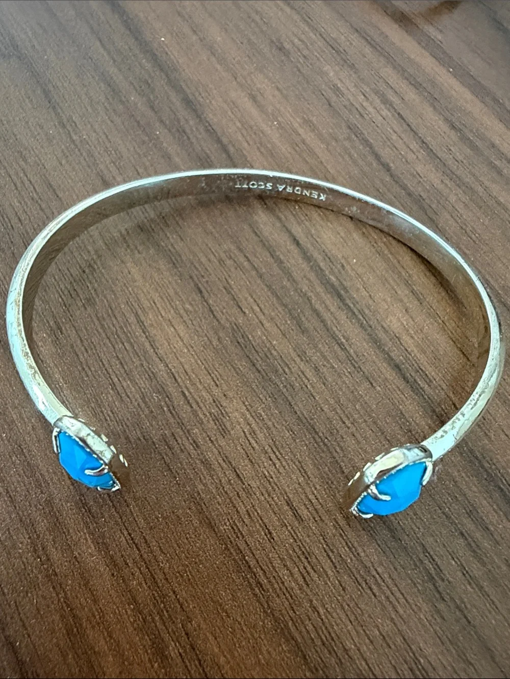 Kendra Scott Gold Open Cuff with Bright Turquoise Blue Stones